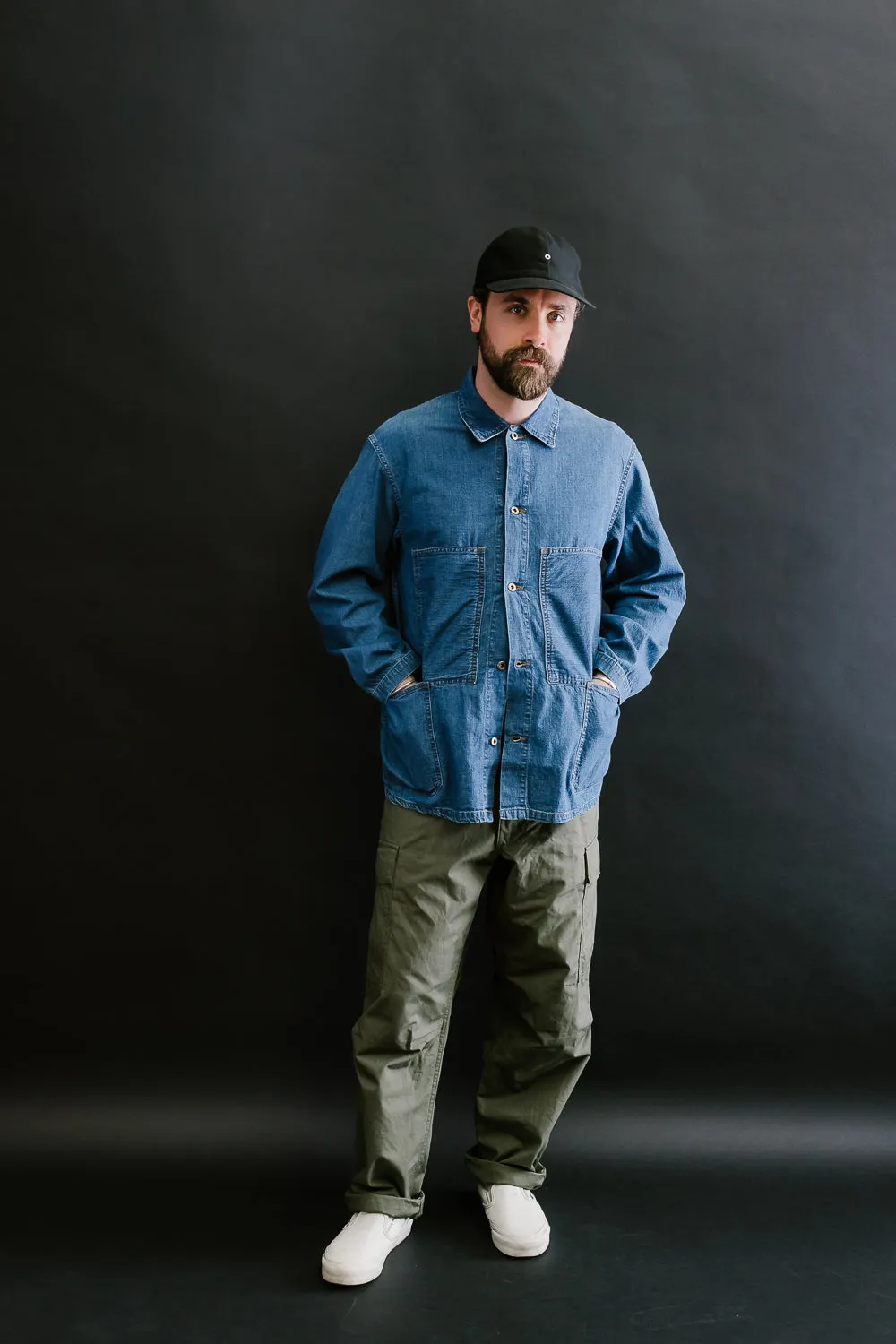03-V5260RIP-76 - 6-Pocket Cargo Trousers - Vintage Fit - Olive
