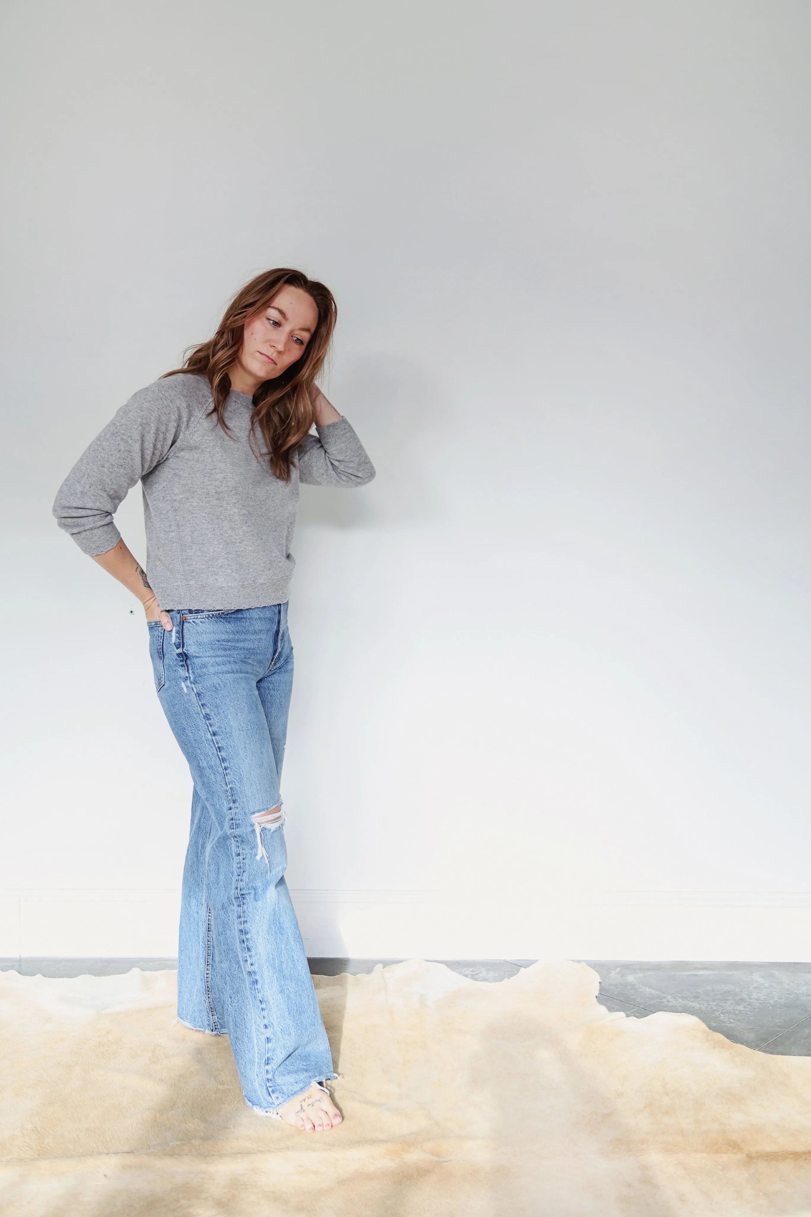 Brazeau Tricot Cashmere Sweatshirt Flower