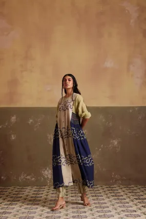 Cascade Dress-Indigo-Ivory Spiral