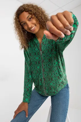Chic Parisian Zip-Up Sweatshirt with Functional Pockets