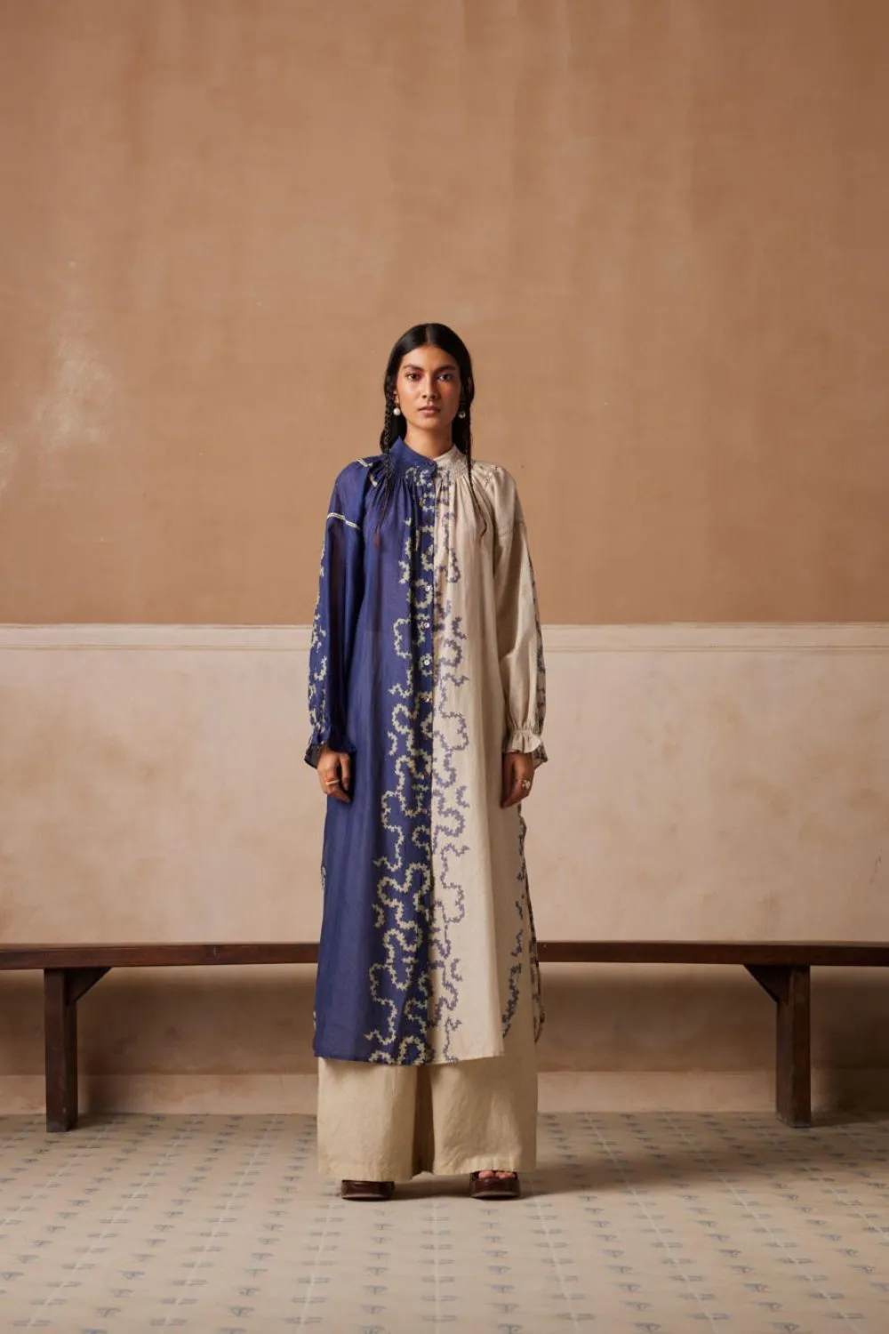 Chloe Dress-Indigo-Ivory Spiral