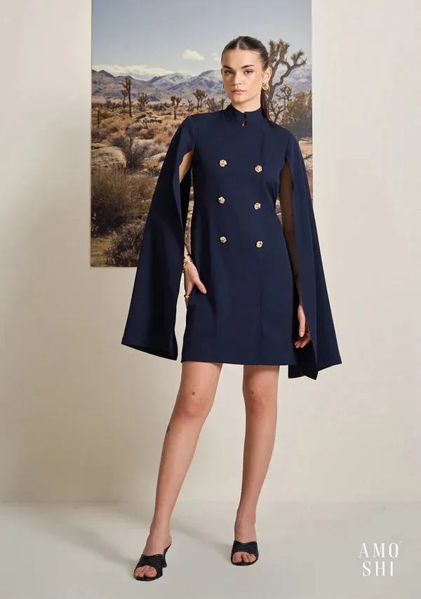 Classic Women's Cape Work Mini Dress