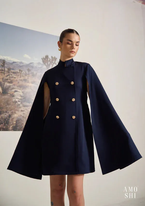 Classic Women's Cape Work Mini Dress