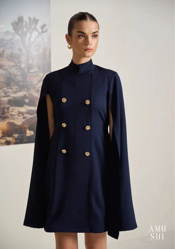 Classic Women's Cape Work Mini Dress
