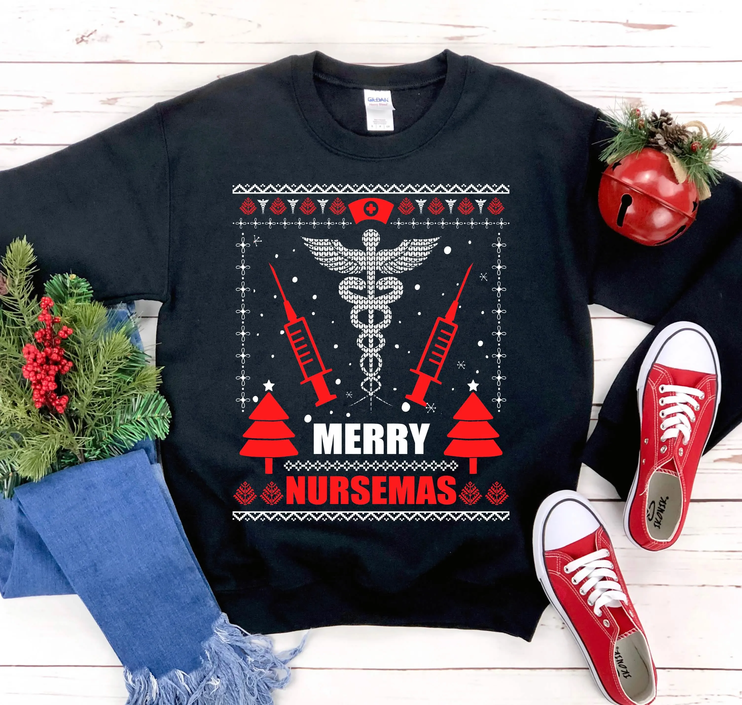 Festive Nurse Christmas Cheer Sweatshirt
