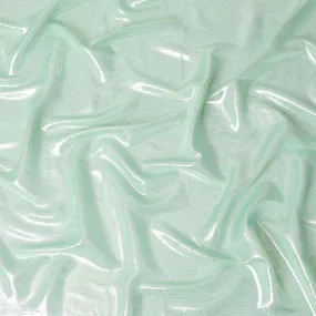 Mint green pink Premium pure silk chiffon with gold metallic lurex in stripes design-D11417