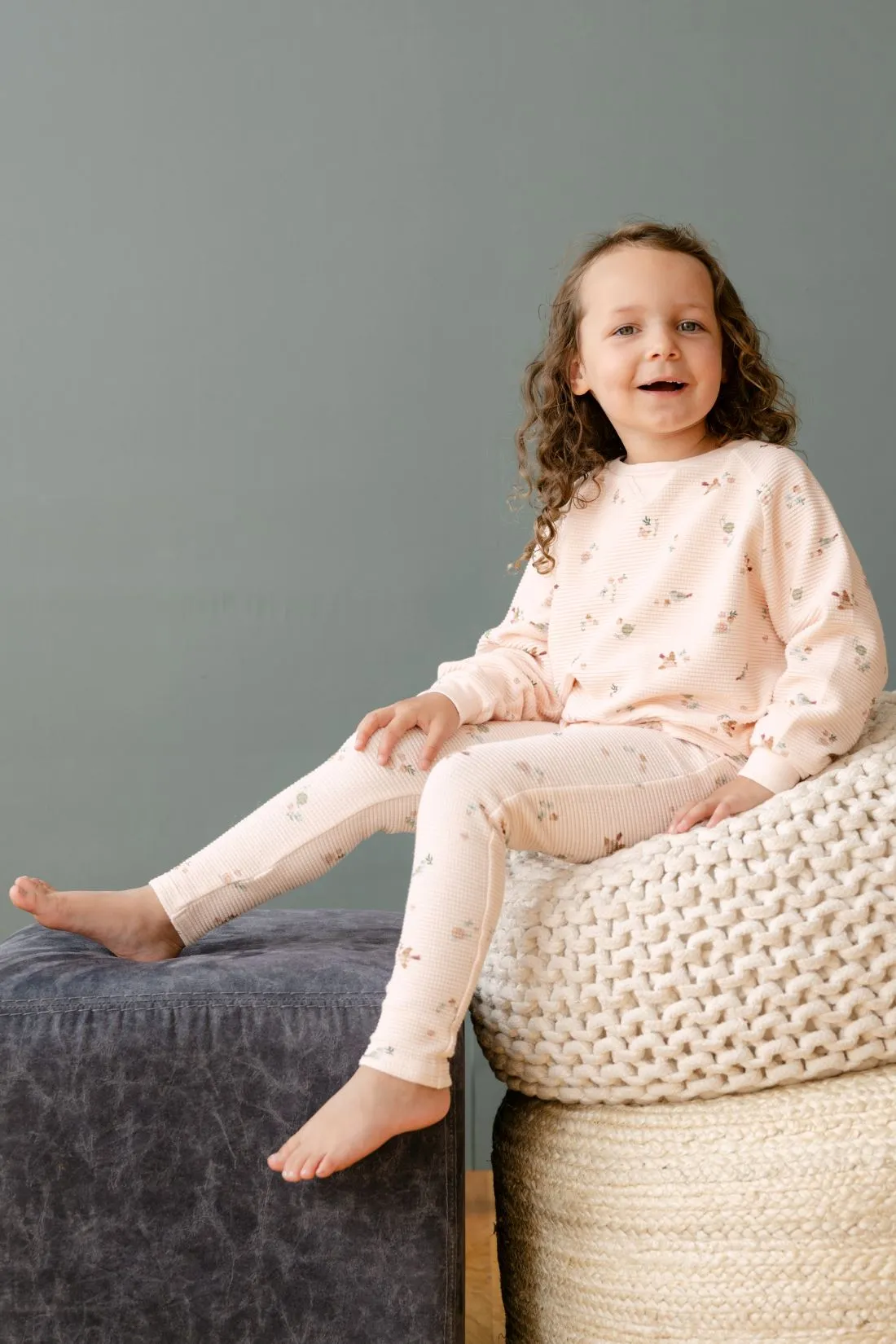 Organic Cotton Waffle Long Sleeve Tee | Birds