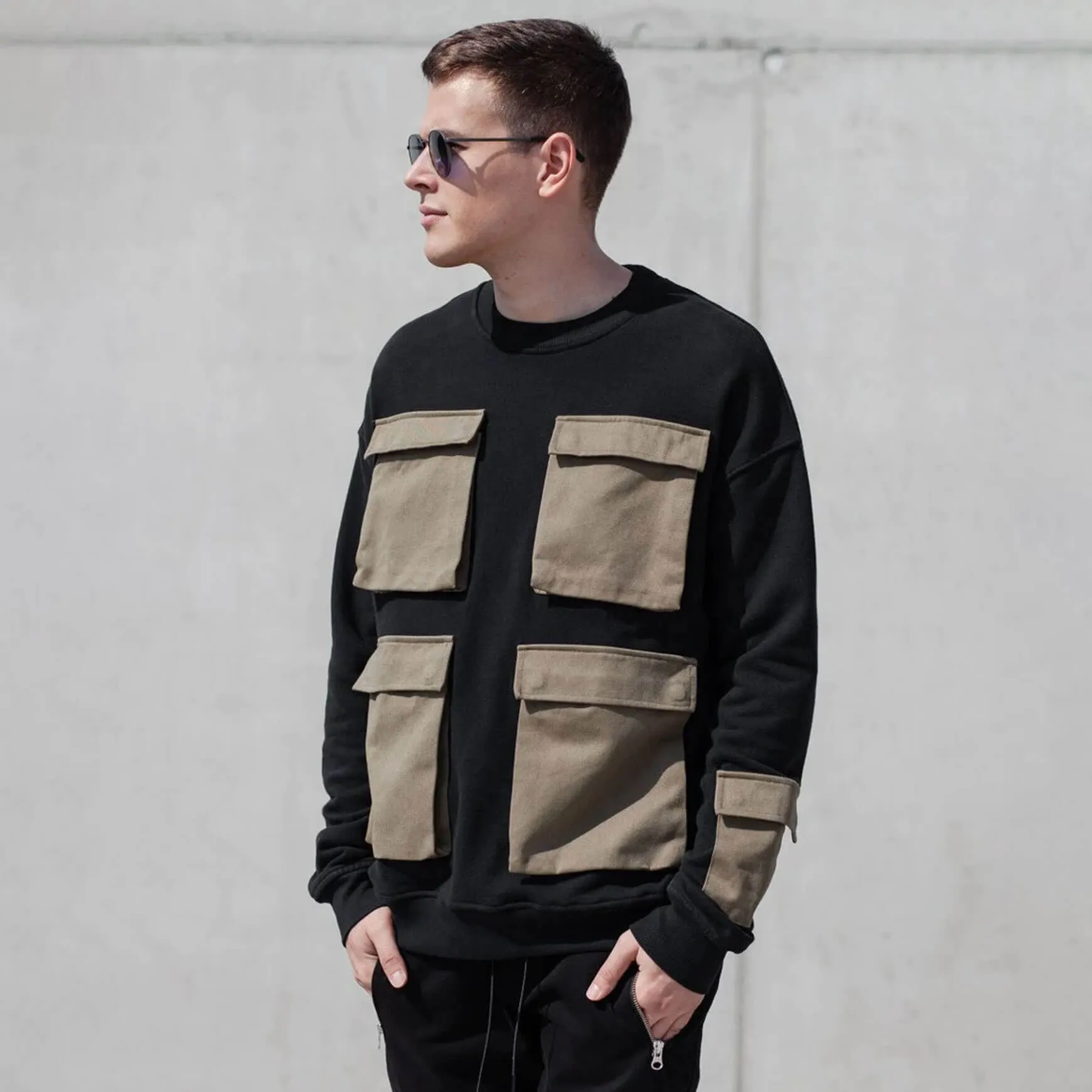 Tactical Hybrid Sweatshirt Black/Olive